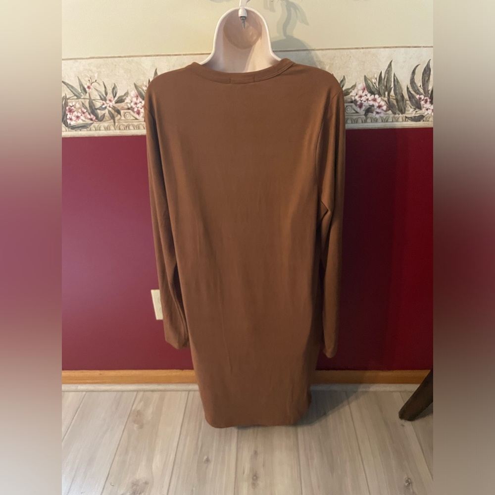 Fashion Nova Camel Distressed Mini Dress - Picture 2 of 3